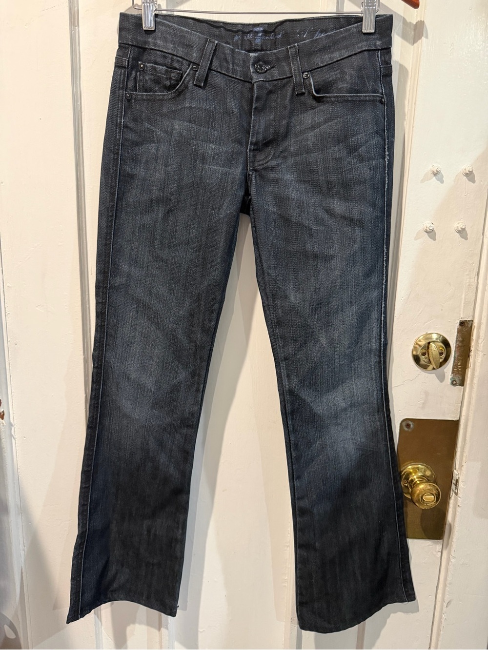 7 For All Mankind Black Wash Flare Jeans